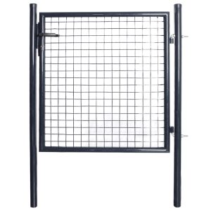 Mesh Garden Gate Galvanised Steel 85.5×100 cm Grey