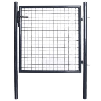 Mesh Garden Gate Galvanised Steel 85.5×100 cm Grey