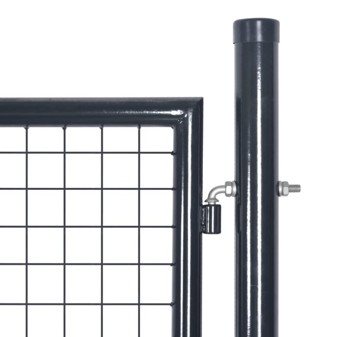 Mesh Garden Gate Galvanised Steel 85.5×100 cm Grey