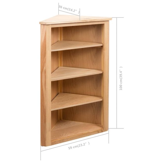 Corner Shelf 59x36x100 cm Solid Wood – Brown