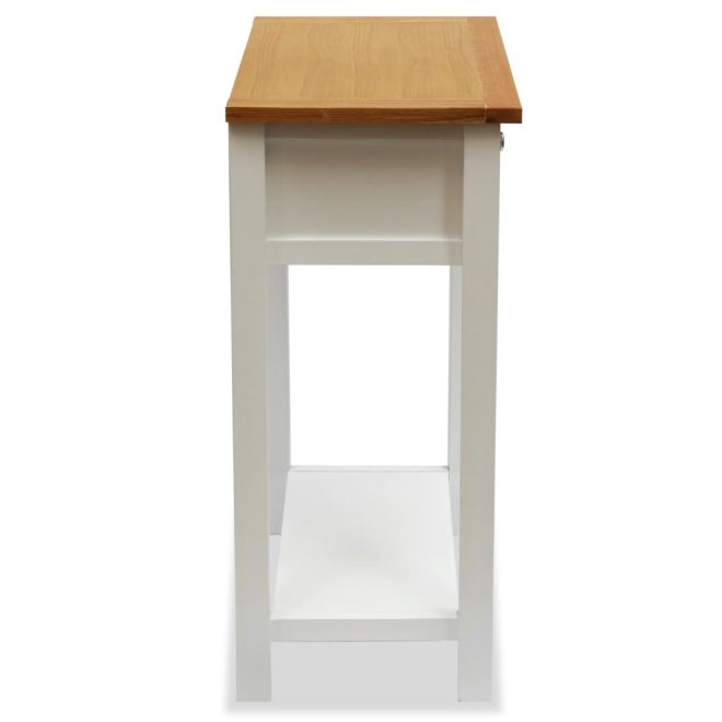 End Table 50x32x75 cm Solid Oak Wood