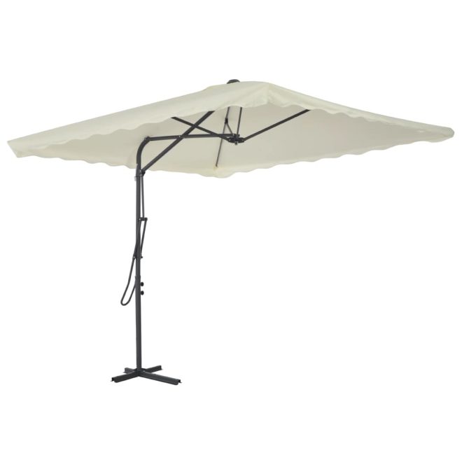 Outdoor Parasol with Steel Pole 250×250 cm – Sand