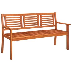 2-Seater Garden Bench Solid Eucalyptus Wood – 150x60x89 cm