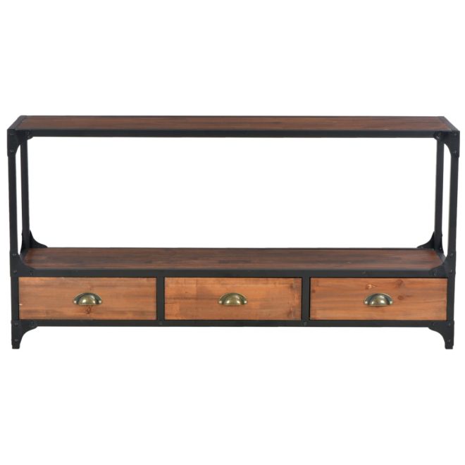 Branford TV Cabinet with 3 Drawers 120x30x60 cm Solid Pine Wood