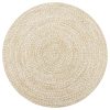 Handmade Rug Jute White and Natural – 90 cm