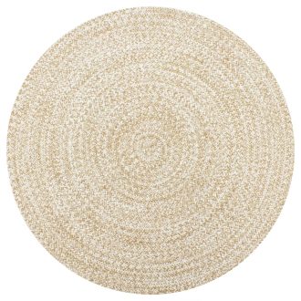 Handmade Rug Jute White and Natural