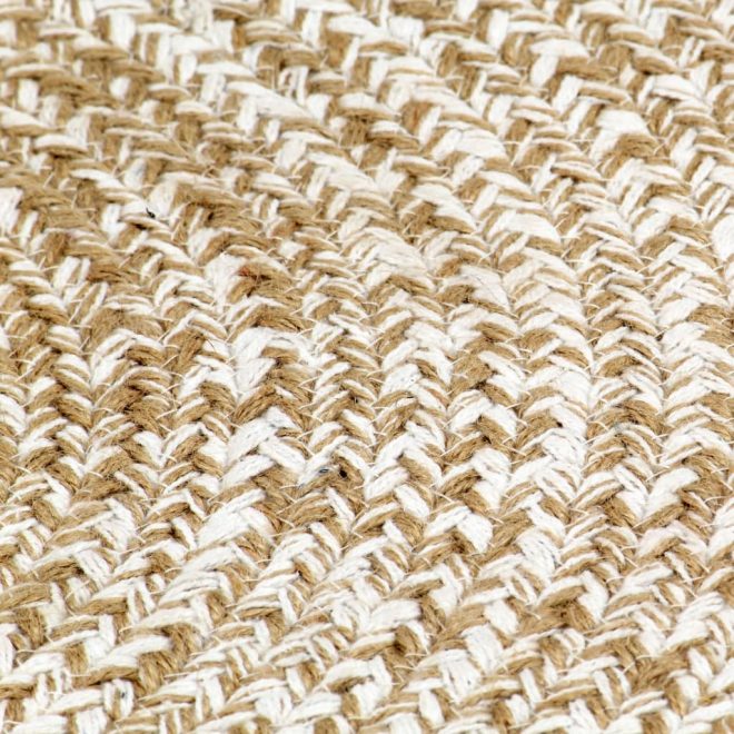 Handmade Rug Jute White and Natural – 90 cm