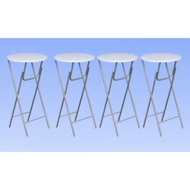 Bar Tables 4 pcs with MDF Tabletop White