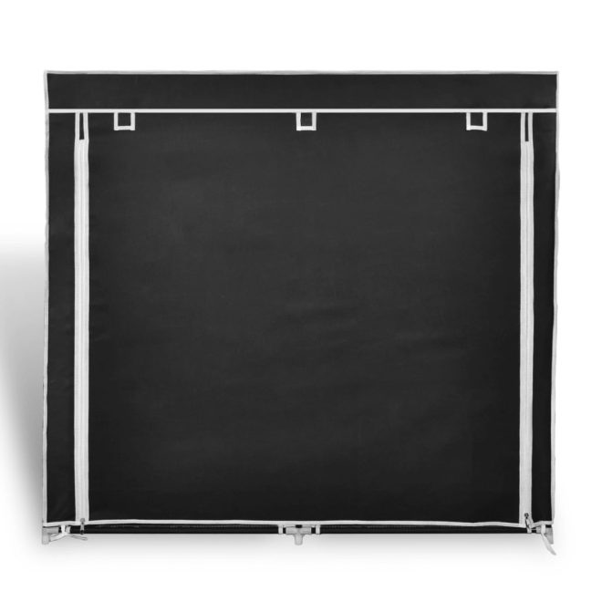 Fabric Shoe Cabinet with Cover 115 x 28 x 110 cm – Black