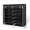 Fabric Shoe Cabinet with Cover 115 x 28 x 110 cm – Black