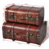 Wooden Treasure Chests 2 pcs Vintage Brown