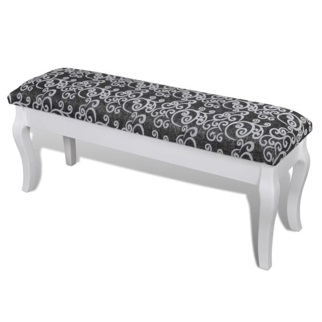 Cushioned Hocker for Dressing Table 2-Seater 110 cm – Black