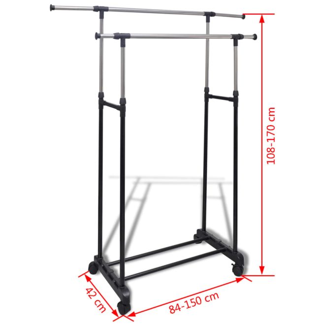 Adjustable Clothes Rack – 4 Hanging Rails, 2