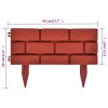 Lawn Divider with Brick Design 11 pcs