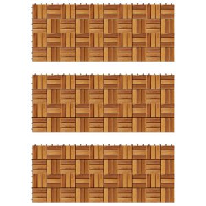 Acacia Decking Tiles 30 x 30 cm Vertical Pattern