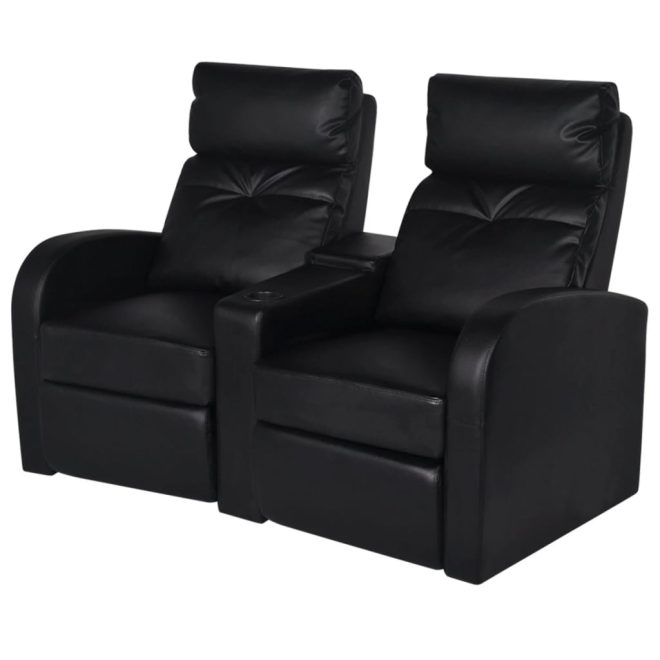 Hauppauge Recliner 2-seat Artificial Leather – Black