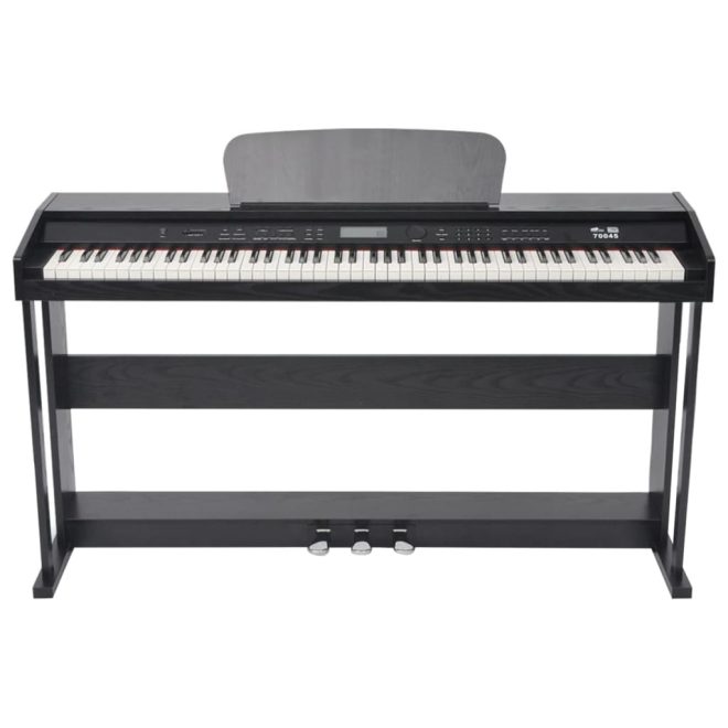 88-Key Digital Piano with Pedals Black Melamine Board