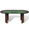 10-Player Poker Table with Dealer Area and Chip Tray – Green