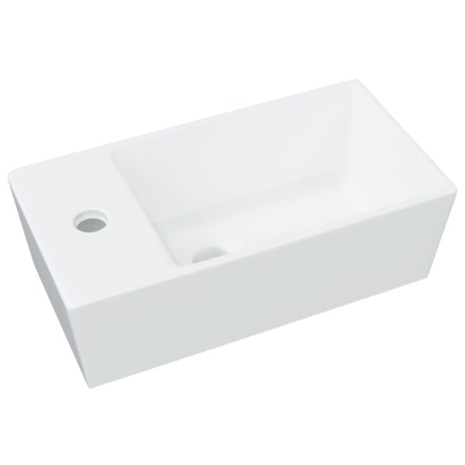 Wash Basin White 48x25x15 cm Ceramic