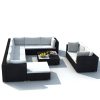 10 Piece Garden Lounge Set with Cushions Poly Rattan – Black