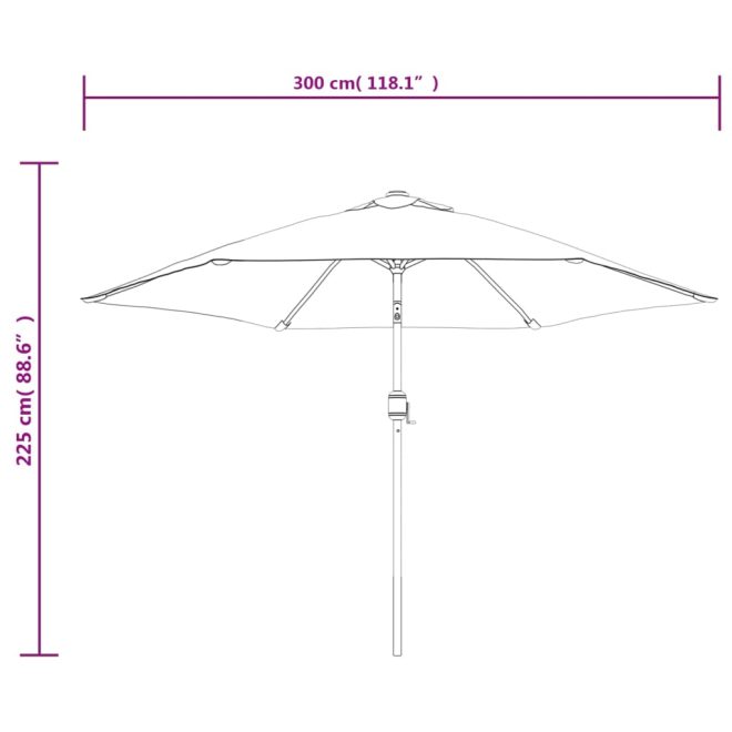 LED Cantilever Umbrella 3 m – Green