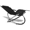 Outdoor Geometrical Sun Lounger Steel and – Black and Grey