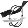 Outdoor Geometrical Sun Lounger Steel and – Black and Grey