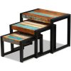 Three Piece Nesting Tables – MULTICOLOUR, Solid Reclaimed Wood