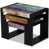 Three Piece Nesting Tables – MULTICOLOUR, Solid Reclaimed Wood