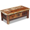 Coffee Table Drawers Solid Reclaimed Wood 90x45x35 cm – MULTICOLOUR