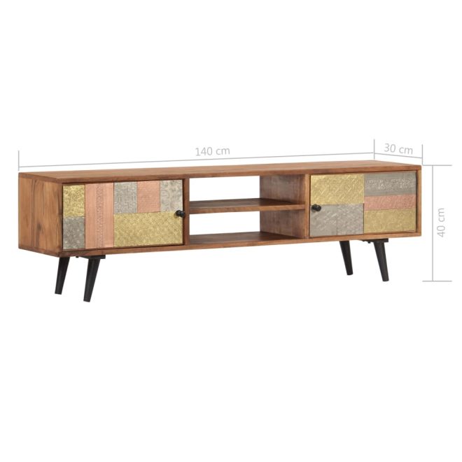 Neath TV Cabinet 140x30x40 cm Solid Acacia Wood