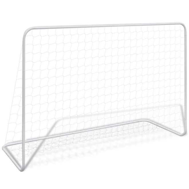 Football Goal with Net 182x61x122 cm Steel White – 2