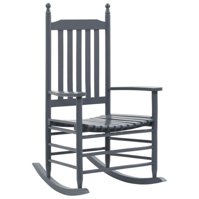 Rocking Chair with Curved Seat Wood – Grey