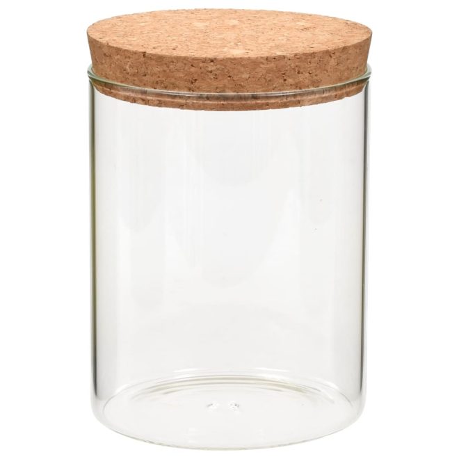 Storage Glass Jars with Cork Lid 6 pcs – 650 ml