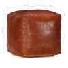 Pouffe Tan 40x40x40 cm Genuine Goat Leather – Tan