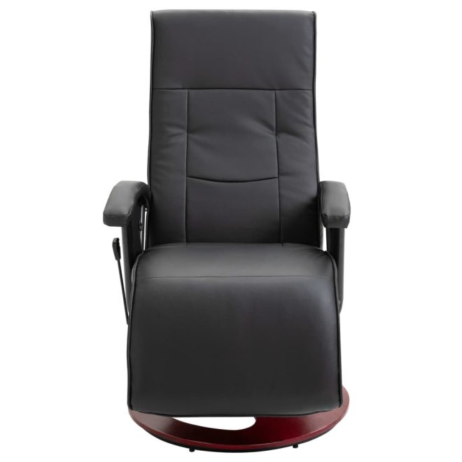 Swivel TV Armchair Faux Leather – Black