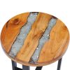 Coffee Table 40×45 cm Solid Teak Wood and Polyresin