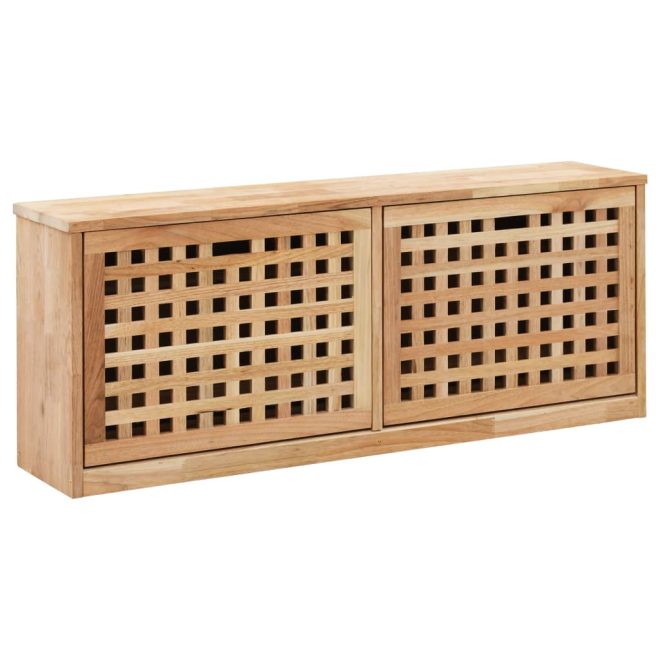 Shoe Storage Bench Solid Walnut Wood – 94x20x38 cm