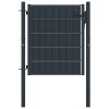 Fence Gate PVC and Steel Anthracite – 100×101 cm