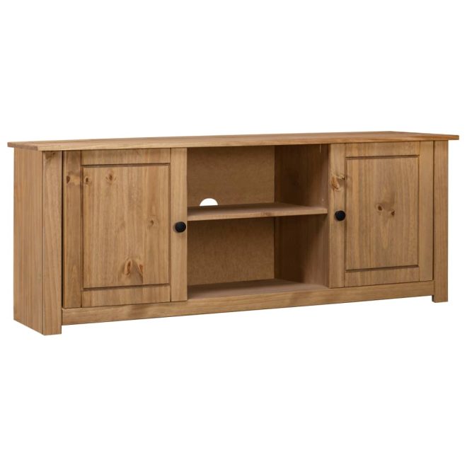 Keera TV Cabinet 120x40x50 cm Solid Pine Wood Panama Range – Brown