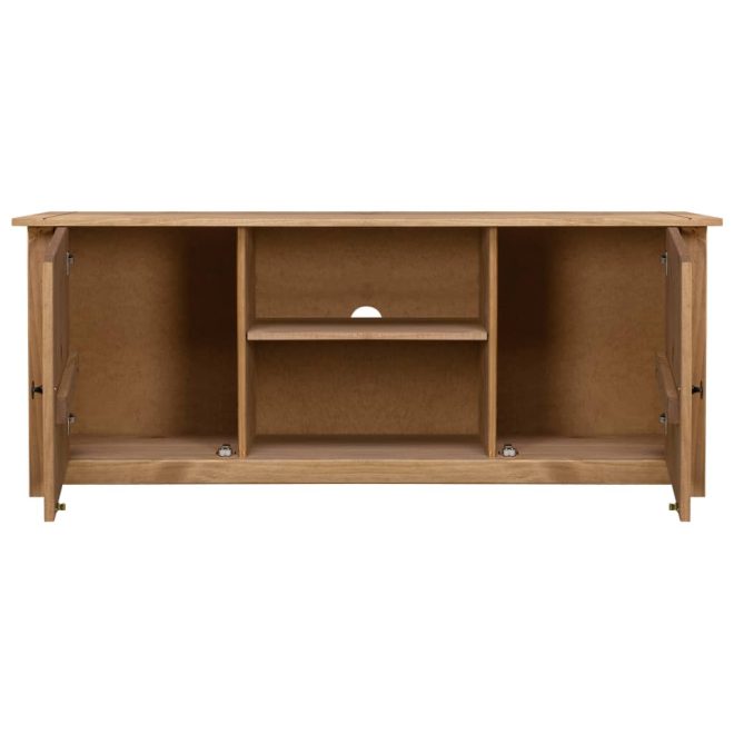 Keera TV Cabinet 120x40x50 cm Solid Pine Wood Panama Range – Brown