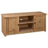 Keera TV Cabinet 120x40x50 cm Solid Pine Wood Panama Range – Brown