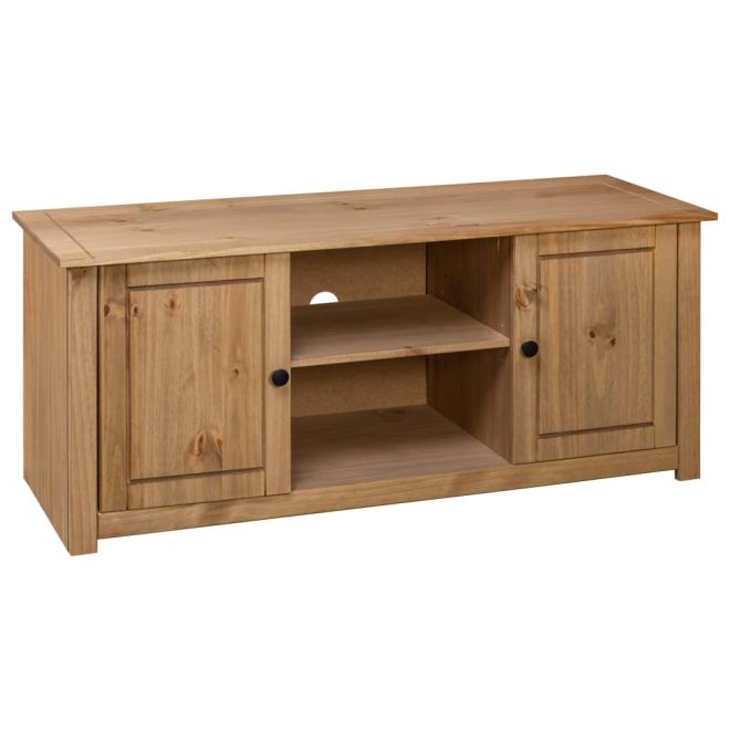 Keera TV Cabinet 120x40x50 cm Solid Pine Wood Panama Range – Brown