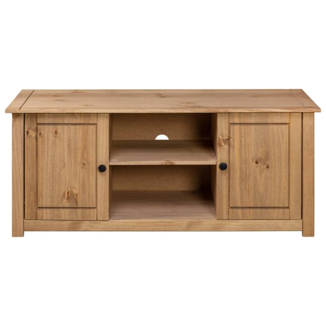 Keera TV Cabinet 120x40x50 cm Solid Pine Wood Panama Range – Brown