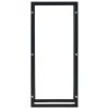 Firewood Rack Black Steel – 44x20x100 cm