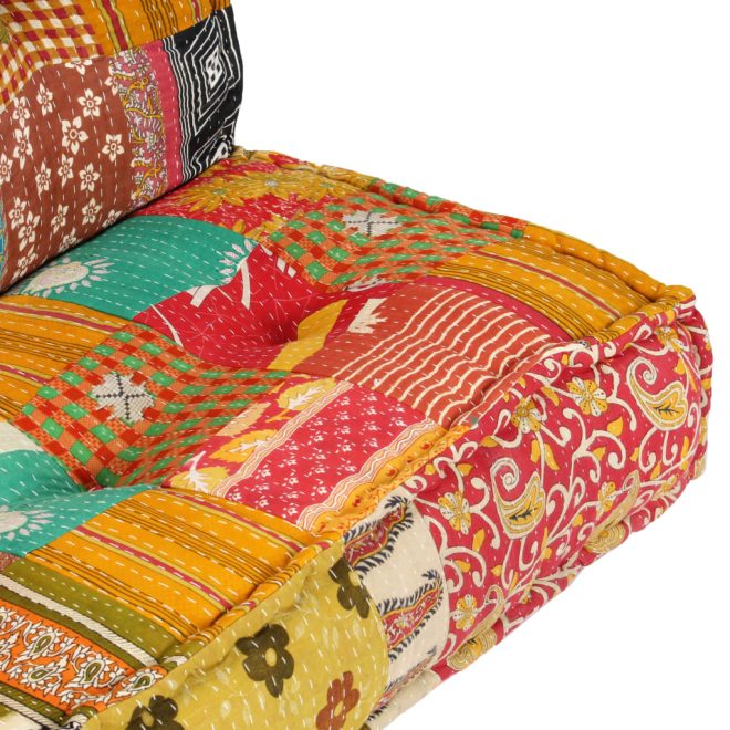 Caldicot Pouffe 100x100x20 cm Fabric – Patchwork