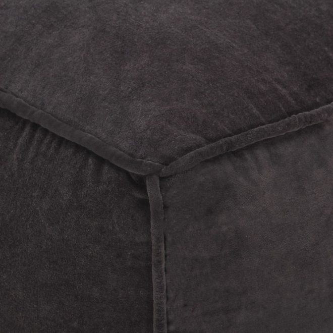 Pouffe Cotton Velvet 40x40x40 cm – Anthracite