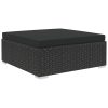 10 Piece Garden Lounge Set with Cushions Poly Rattan Black