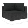 10 Piece Garden Lounge Set with Cushions Poly Rattan Black