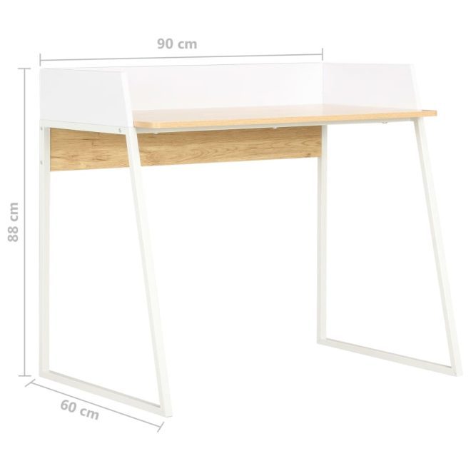 Desk and 90x60x88 cm – White and Brown